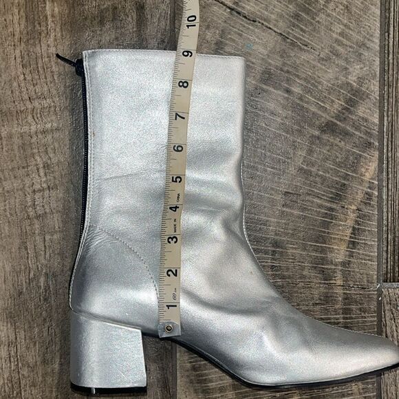 Vintage Bongo silver leather square toe 2” heel boots - Picture 6 of 7